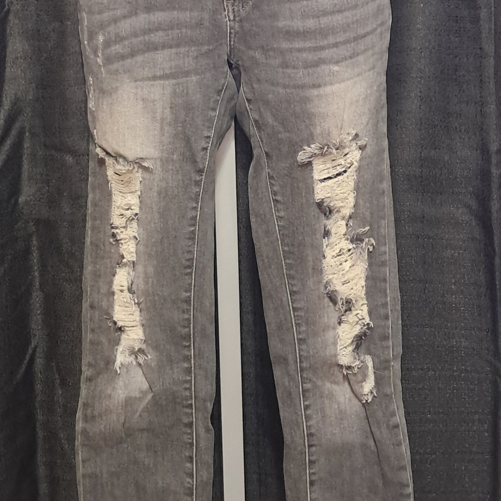 Distressed Gray Women's Jeans